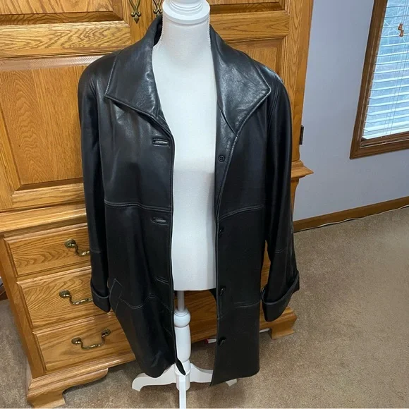 Tibor Leathers VTG Men’s Black Leather Coat Made in USA Thinsulate Lined Sz XL